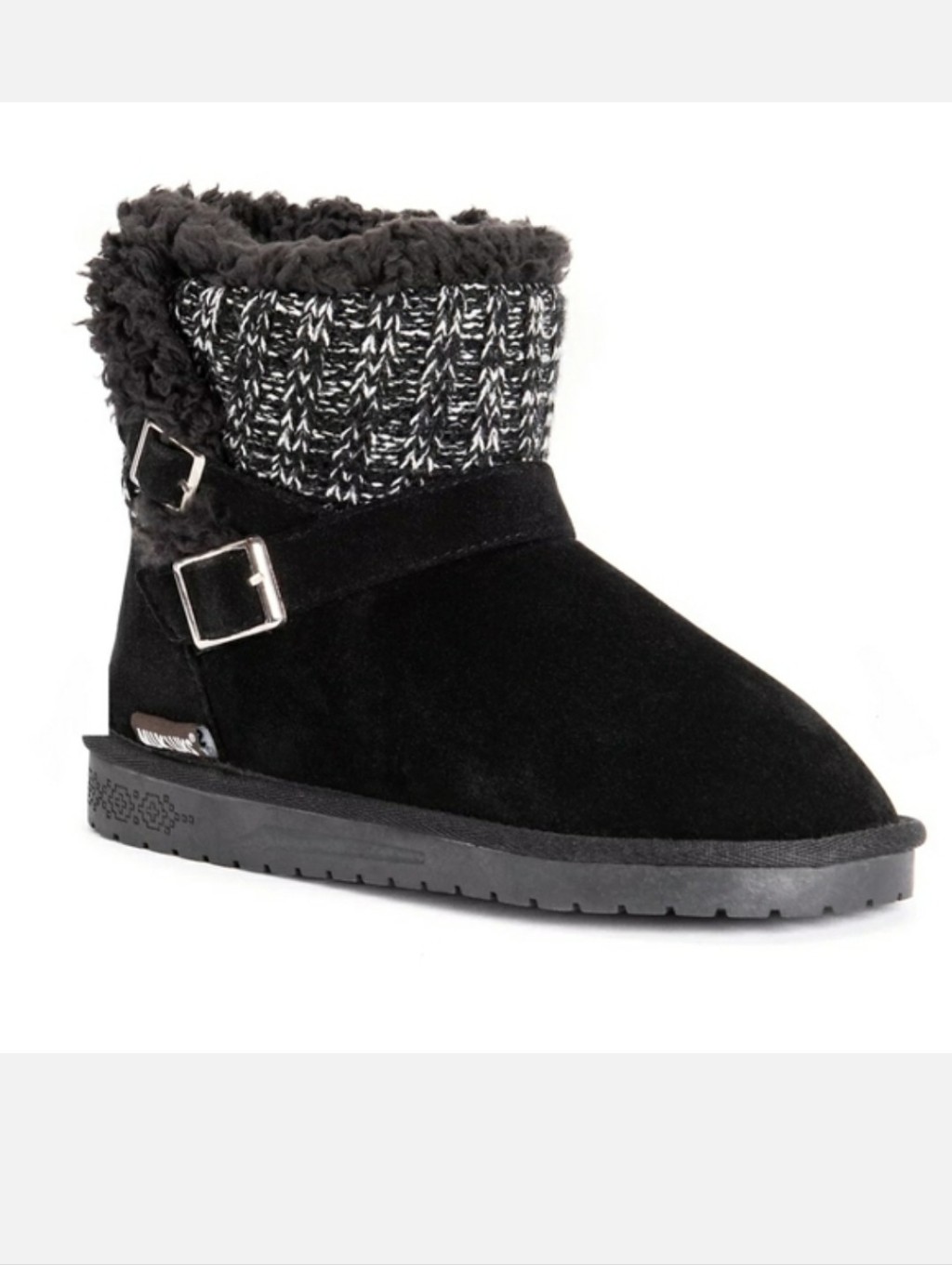 Muk Luks Alyx Water Resistant Boots Booties Black Grey White New With Tags
